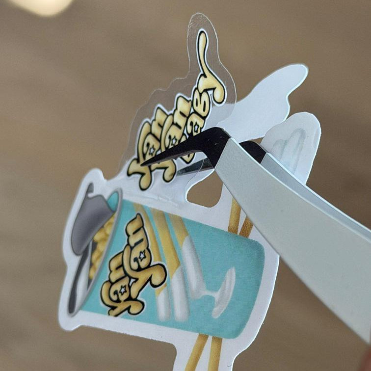 Yan Yan Cookies Nostalgic Asian Foodie Snack Stickers – Shimmery Vinyl, Transparent & Waterproof