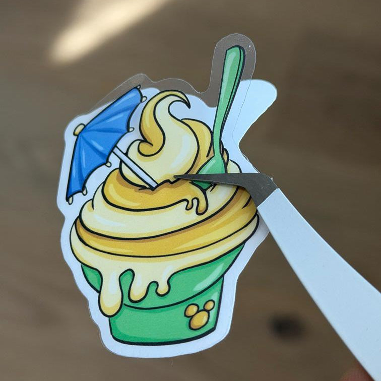 Pineapple Dole Whip Disney Stickers – Shimmery Vinyl, Transparent & Waterproof
