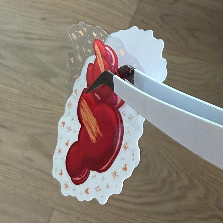 Macarons Mickey Shape Stickers – Shimmery Vinyl, Transparent & Waterproof