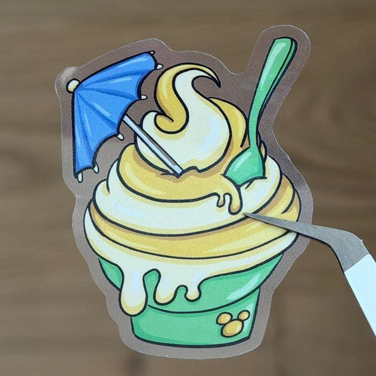 Pineapple Dole Whip Disney Stickers – Shimmery Vinyl, Transparent & Waterproof