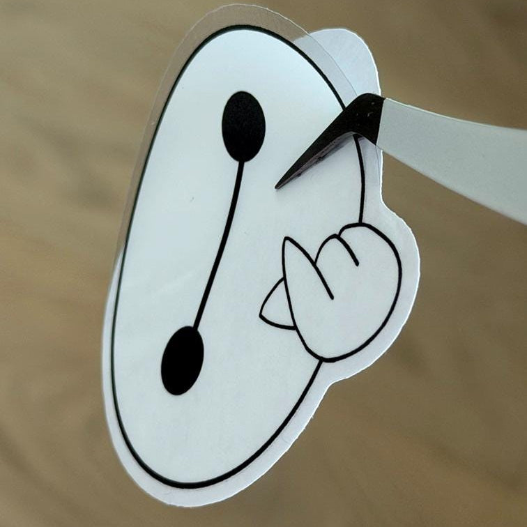 Baymax Korean Finger Hearts Stickers – Shimmery Vinyl, Transparent & Waterproof