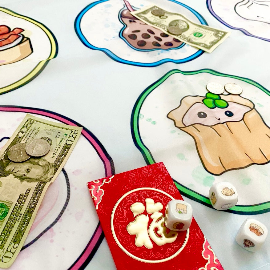 Dim Sum Boba Vietnamese Lunar New Year Tet Gambling Dice Board Game