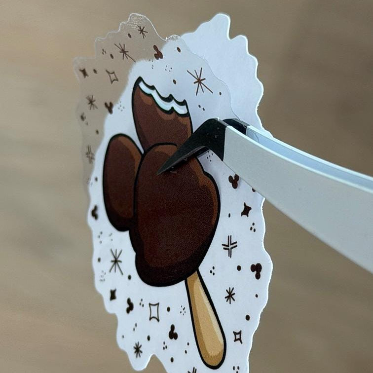Ice Cream Popsicle Mickey Shape Disney Stickers – Shimmery Vinyl, Transparent & Waterproof