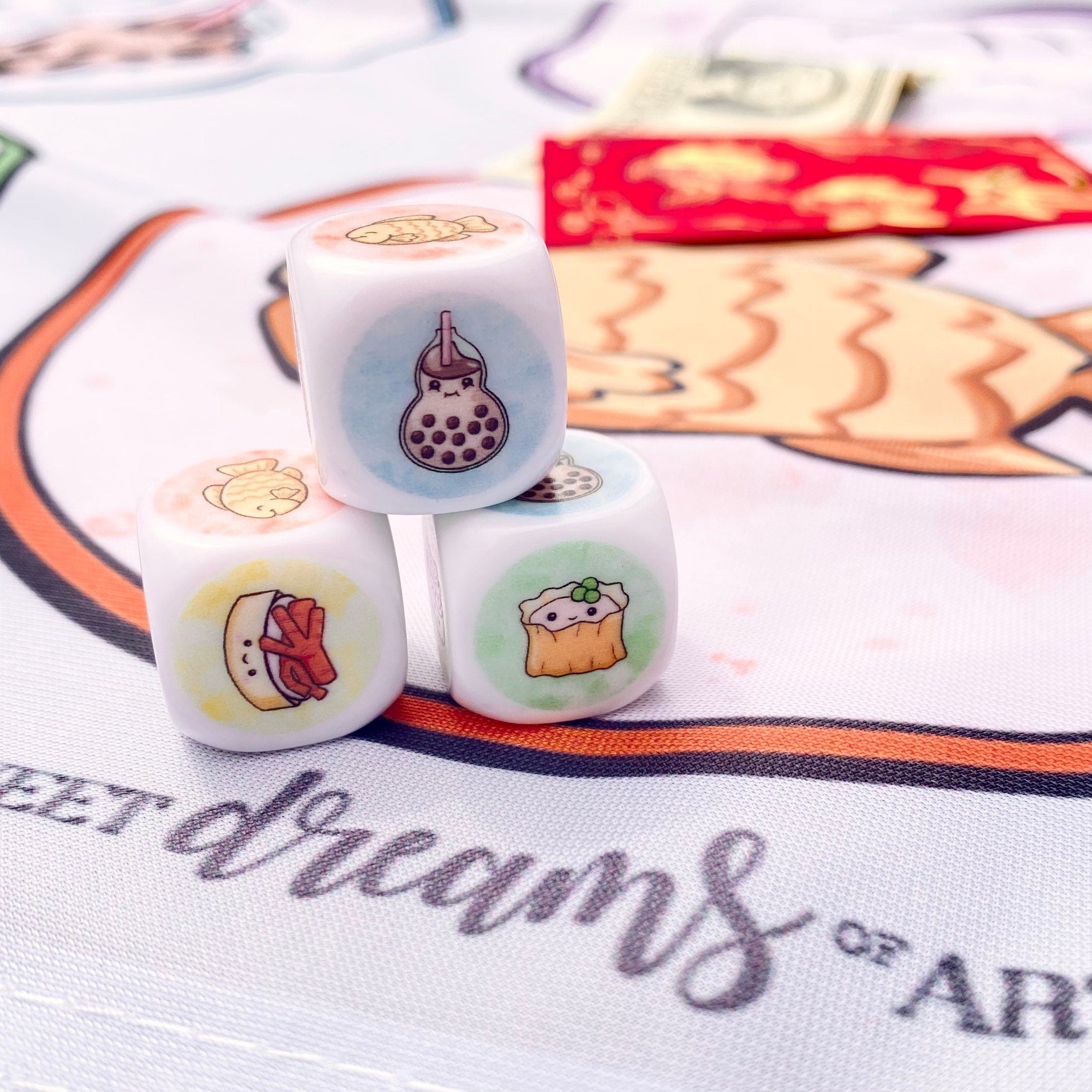 Dim Sum Boba Vietnamese Lunar New Year Tet Gambling Dice Board Game