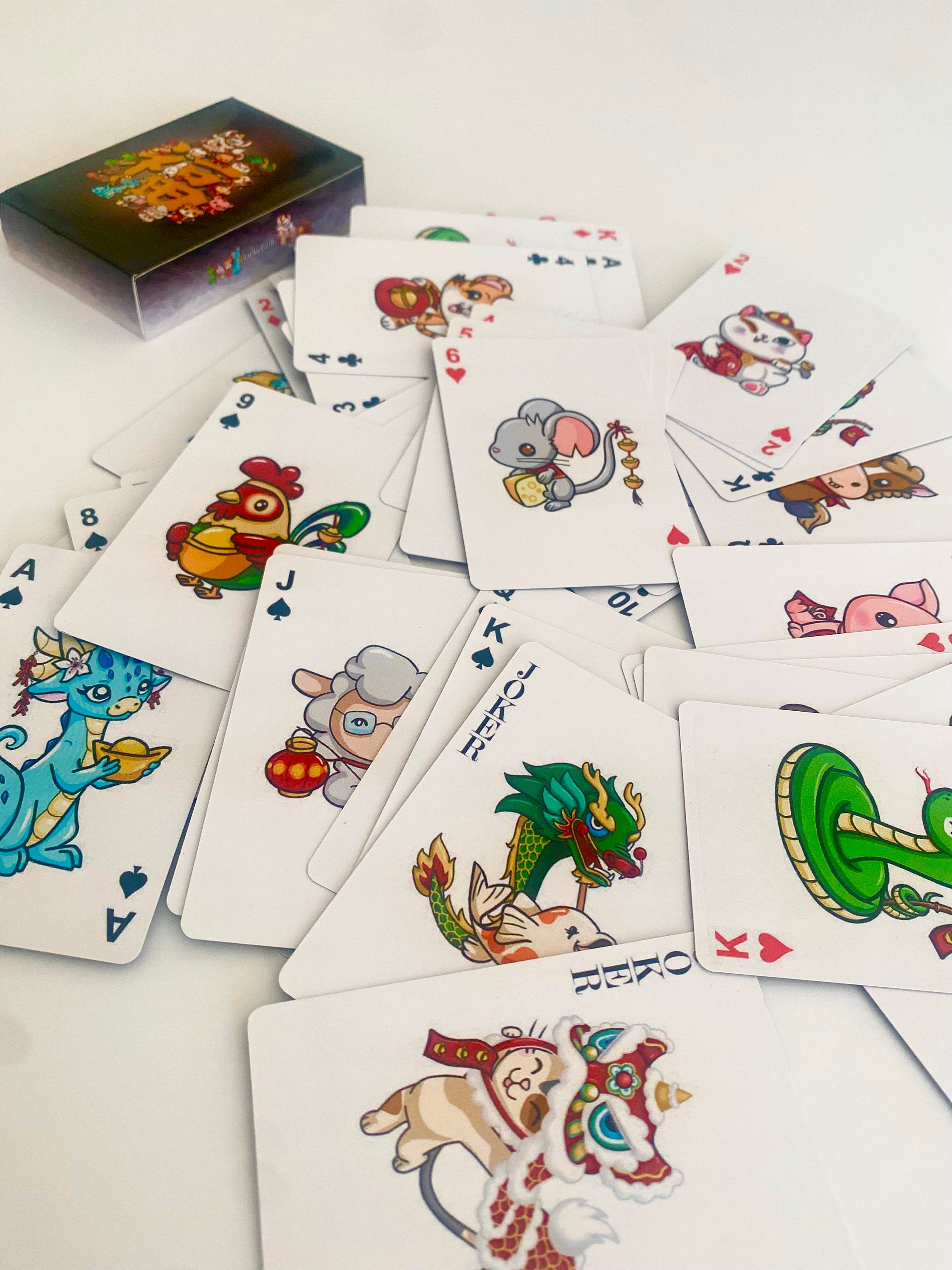 Lunar New Year Playing Cards Chinese Zodiac Animals