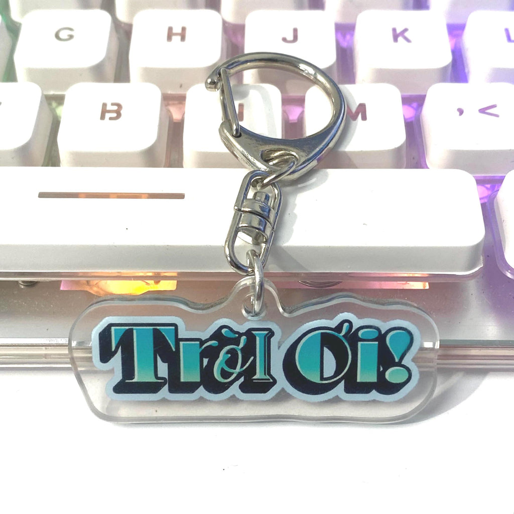 Acrylic Vietnamese Troi Oi OMG Common Expression Phrase Cute Keychain