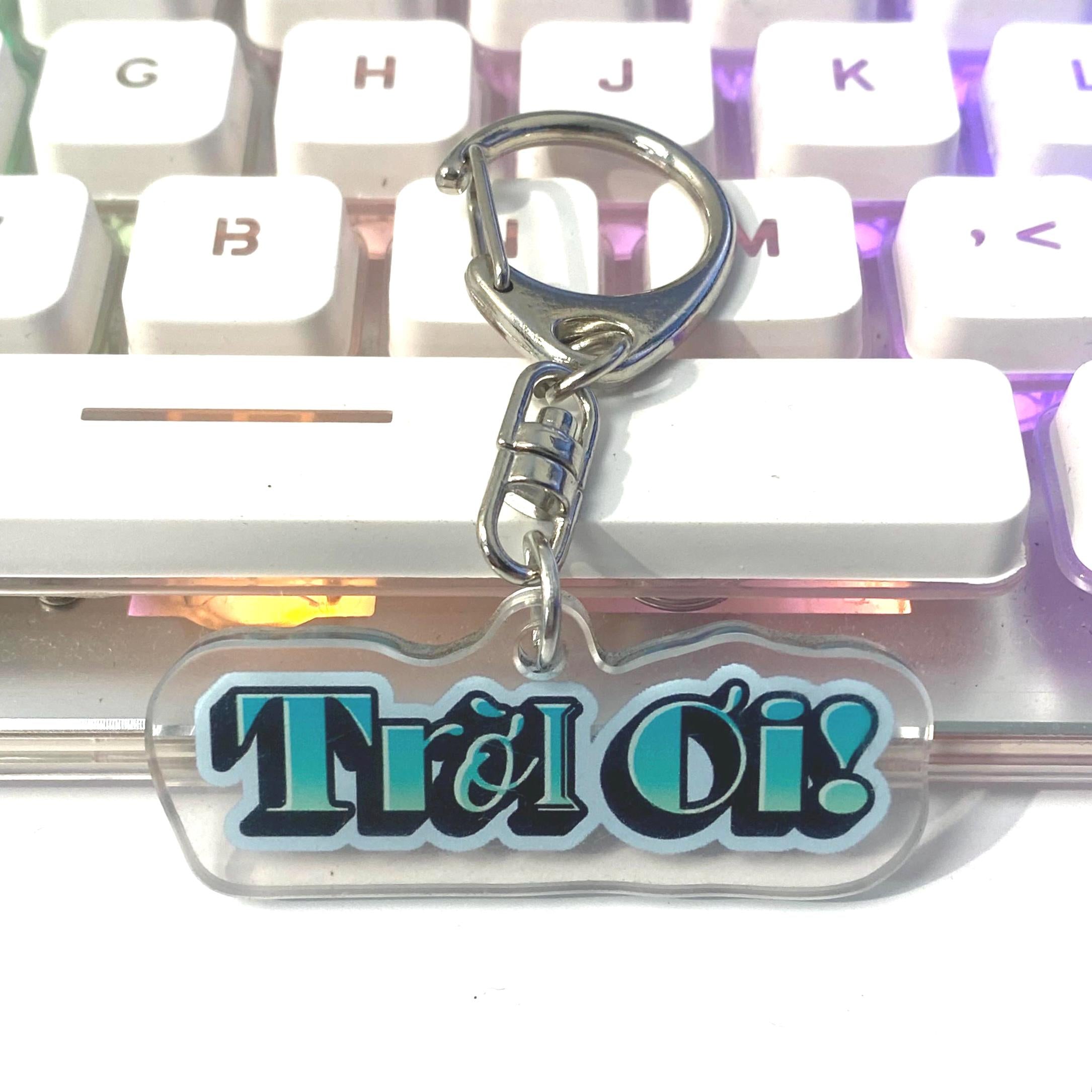 Acrylic Vietnamese Troi Oi OMG Common Expression Phrase Cute Keychain