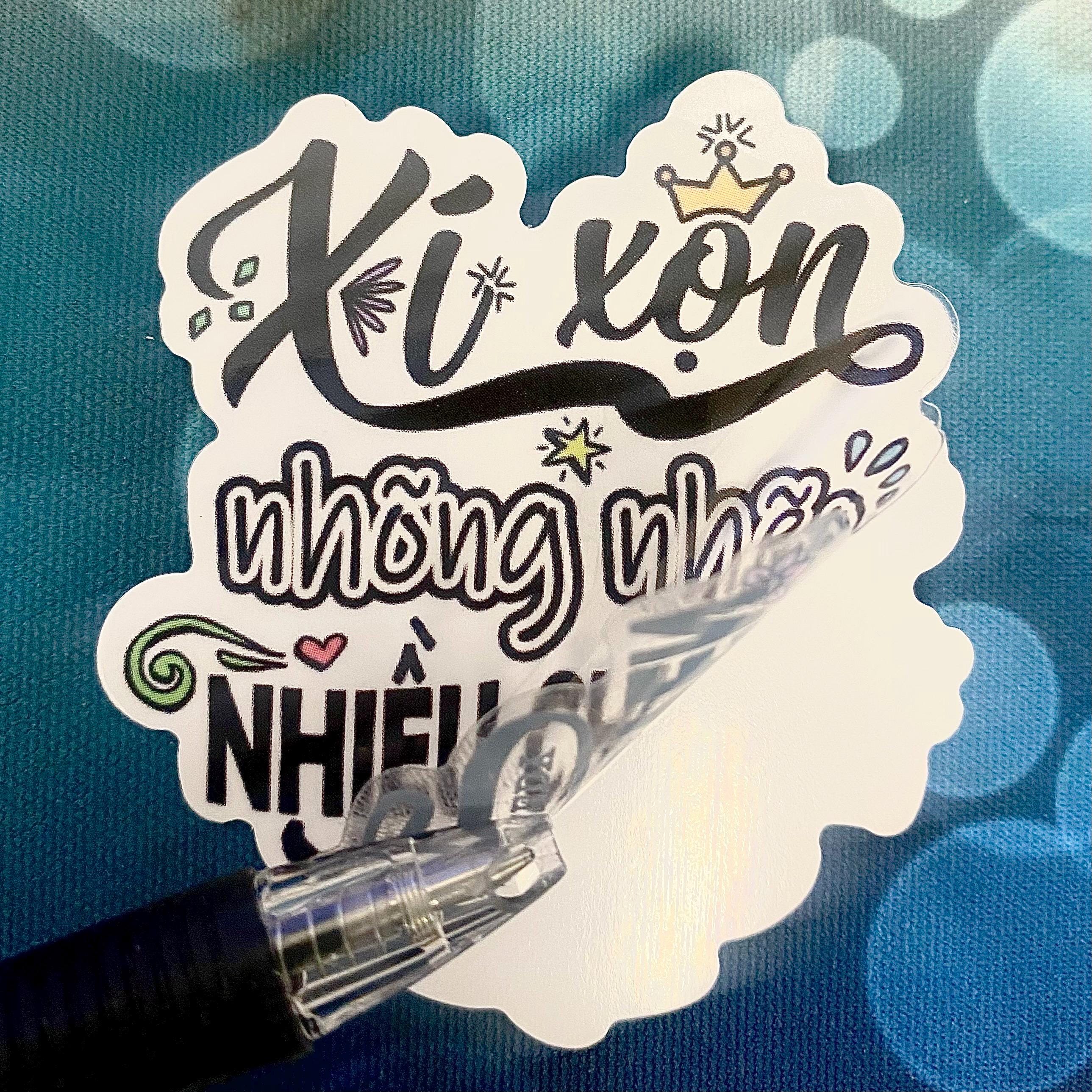 Vietnamese Phrase Stickers: Funny Vinyl Decal Bundle (4 pc)