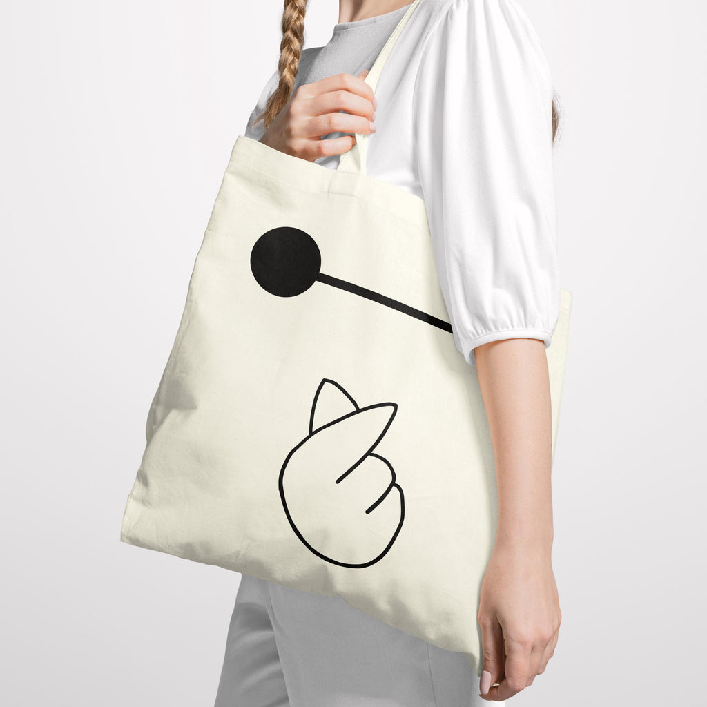 Disney Inspired Baymax Korean Finger Heart Canvas Tote Bag