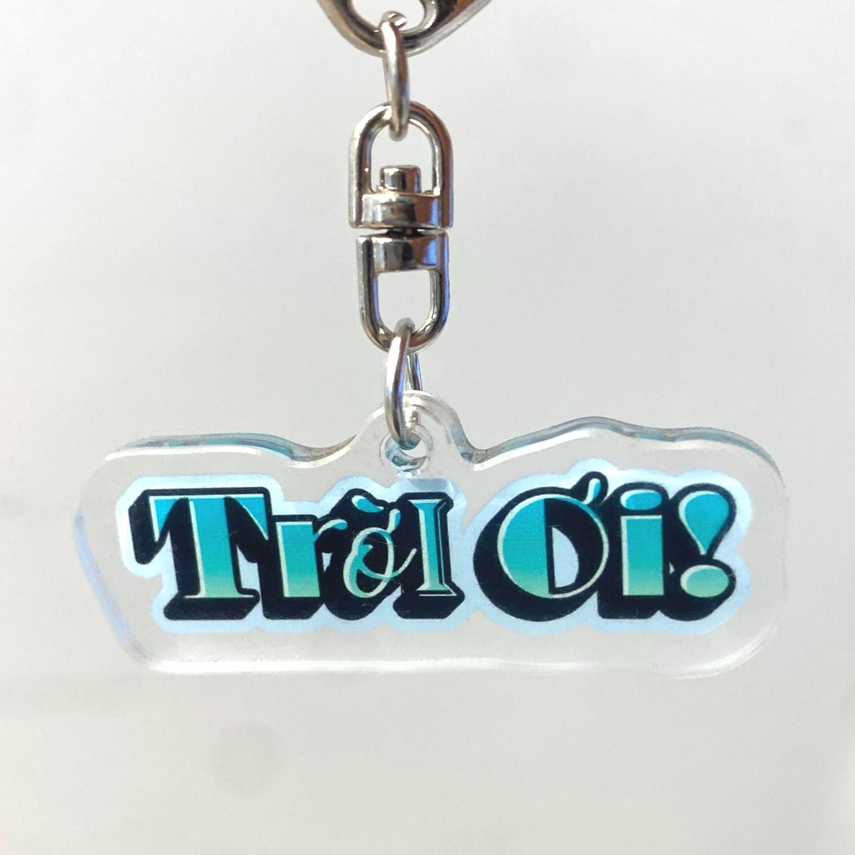 Acrylic Vietnamese Troi Oi OMG Common Expression Phrase Cute Keychain