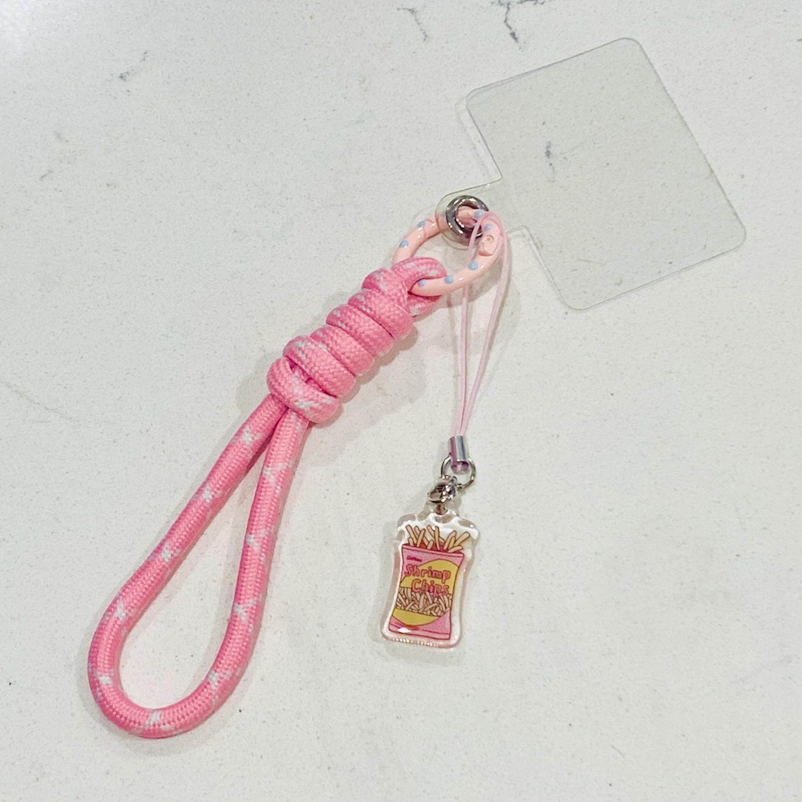 Shrimp Chips Phone Charm w/Tether and Wrist Lanyard