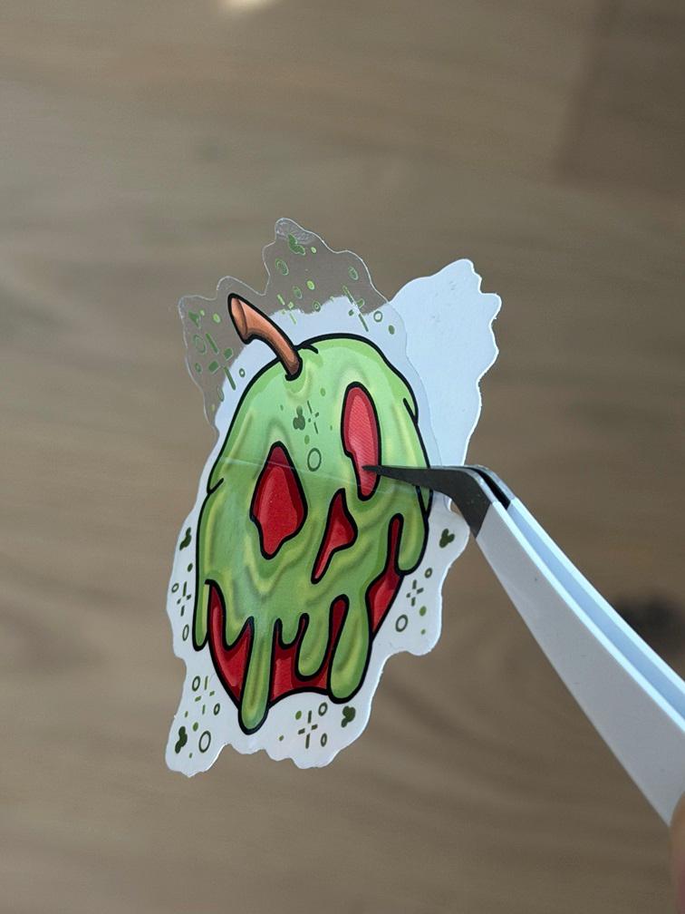 Evil Queens Poison Apple Snow White Disney Stickers – Shimmery Vinyl, Transparent & Waterproof