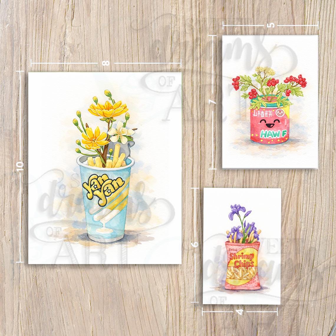 Sriracha in Bloom – Kawaii Watercolor Wall Art Print