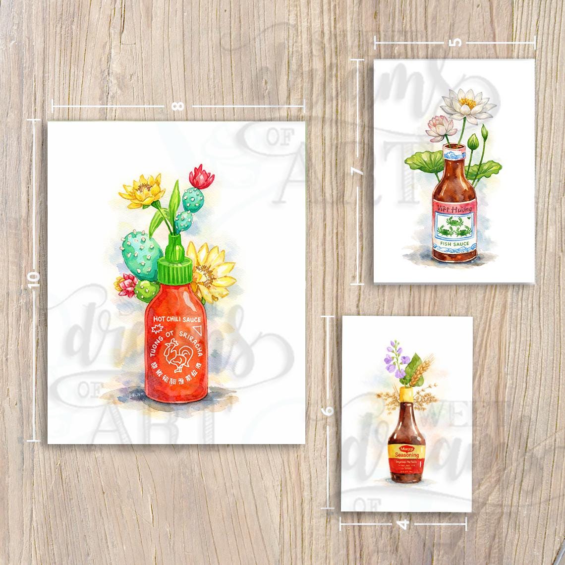 Shrimp Chips in Bloom – Kawaii Watercolor Wall Art Print