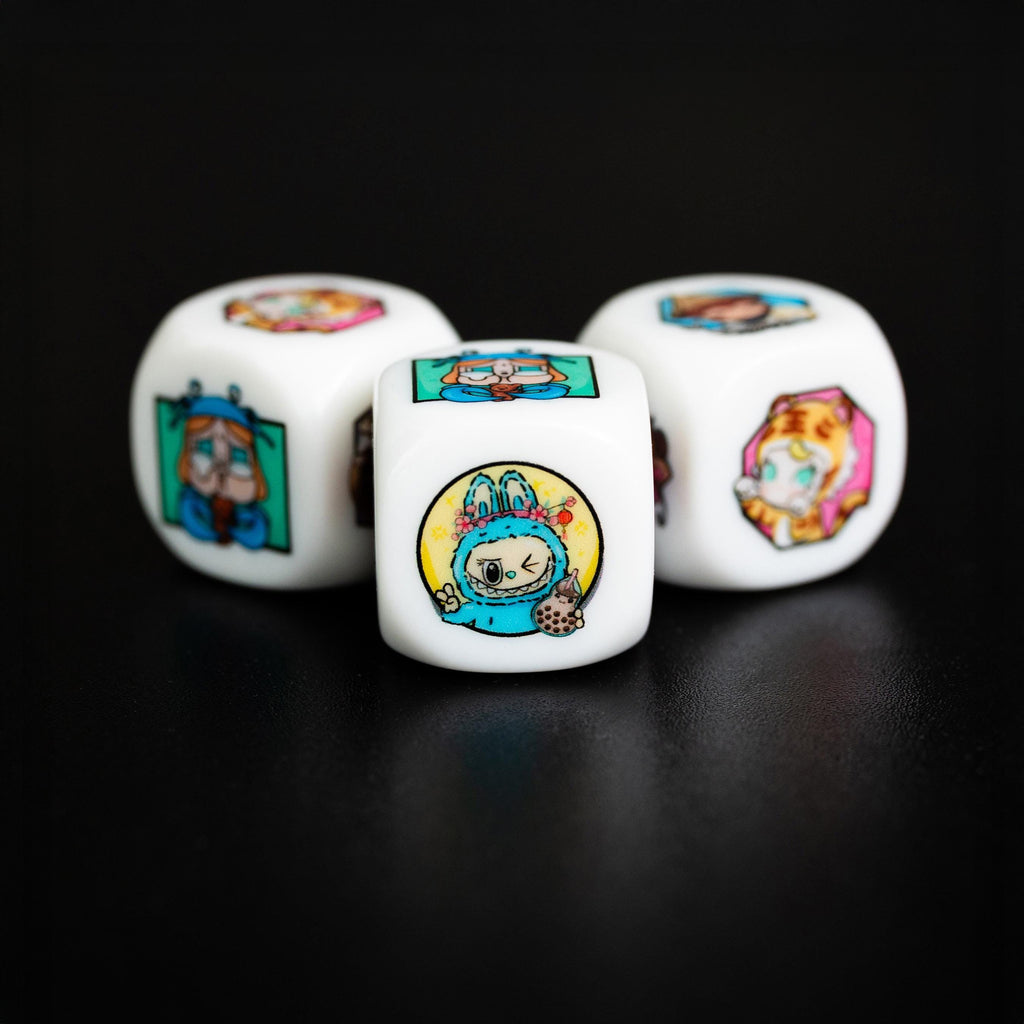 Popmart-Inspired Vietnamese Lunar New Year Gambling Game Board Set – Foldable with Carry Bag + 3 UV-Printed Dice (22mm)