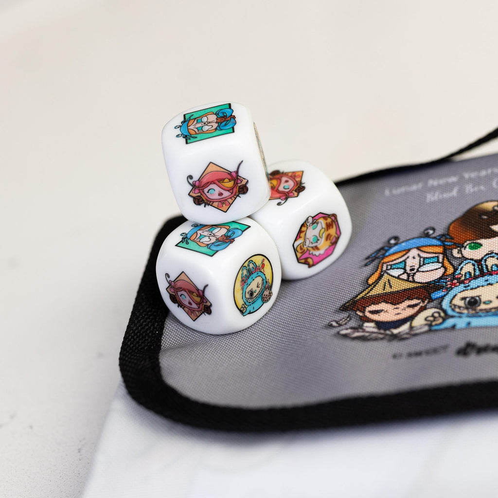 Popmart-Inspired Vietnamese Lunar New Year Gambling Game Board Set – Foldable with Carry Bag + 3 UV-Printed Dice (22mm)