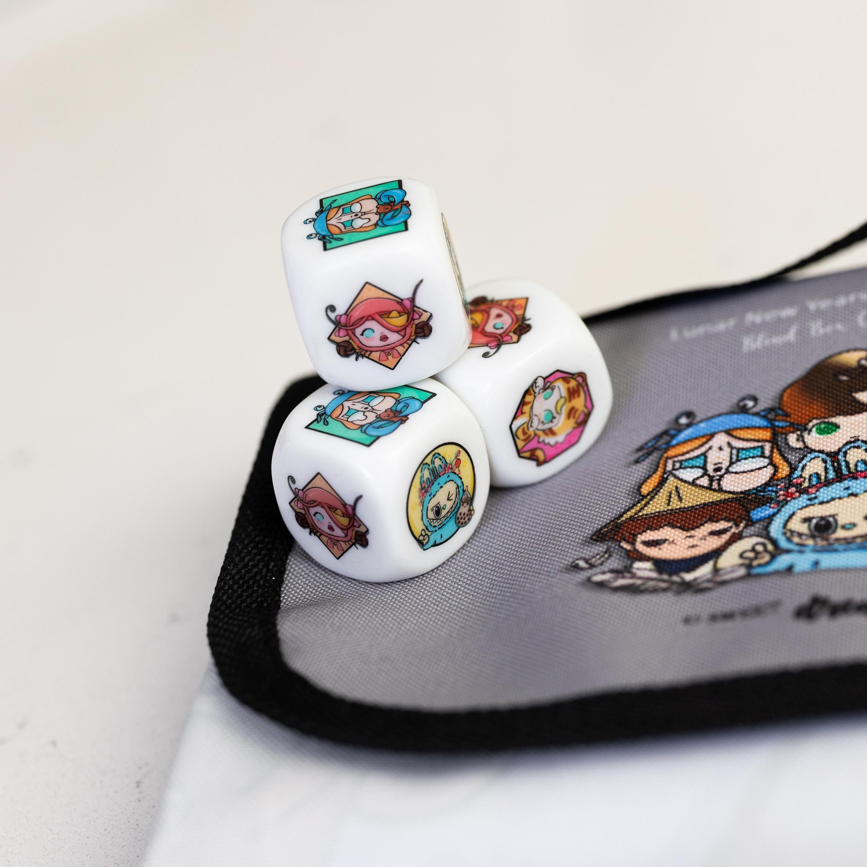 Popmart-Inspired Vietnamese Lunar New Year Gambling Game Board Set – Foldable with Carry Bag + 3 UV-Printed Dice (22mm)